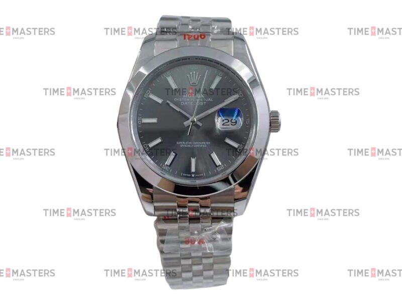 Rolex Datejust - 36 mm – פלדה רצועת ג'ובילי באזל חלק לוח שחור גימור שוויצרי