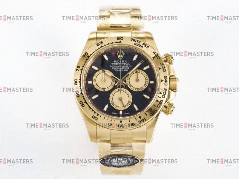 Rolex Daytona Cosmograph - 40 mm - זהב צהוב לוח שחור גימור קצה